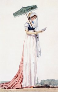 Delacourt, 1770 (रंग उत्कीर्णन) द्वारा महिलाओं के साथ सुरुचिपूर्ण ग्रीष्मकालीन पोशाक द्वारा अंग्रेजी स्कूल
