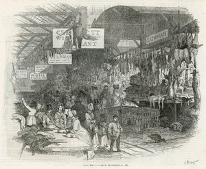 लीडेनहॉल मार्केट क्रिसमस की पूर्व संध्या, 1845 पर द्वारा अंग्रेजी स्कूल
