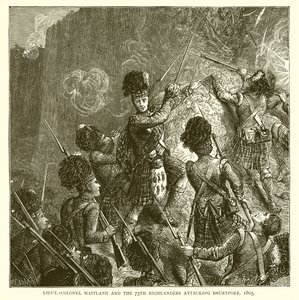 लेट.-कर्नल मैटलैंड और 75 वें हाइलैंडर्स, भर्तपुर पर आक्रमण, 1805 द्वारा अंग्रेजी स्कूल