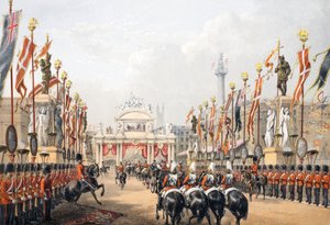 लंदन ब्रिज, माननीय आर्टिलरी कंपनी ऑफ़ लंदन द्वारा, ए मेमोरियल ऑफ द मैरिज ऑफ़ एडवर्ड VII और डेनमार्क के अलेक्जेंड्रा, पब से लिया गया। 1864 द्वारा अंग्रेजी स्कूल