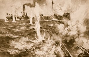 29 अप्रैल 1916, 1914-19 को उत्तरी सागर में एक जर्मन पनडुब्बी का सफल संयोजन लंदन कोलियर वांडले द्वारा अंग्रेजी स्कूल