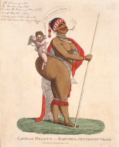 लव एंड ब्यूटी - सार्टजी द हॉटनॉट वीनस, 1810 (हस्तनिर्मित उत्कीर्णन) द्वारा अंग्रेजी स्कूल