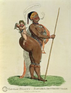 लव एंड ब्यूटी - सार्टजी द होटेंटोट वीनस, 1810 द्वारा अंग्रेजी स्कूल