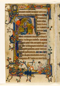 एमएस 1-2005, फोल। 182v: डेविड प्रेयरिंग, मैकडिल्सफील्ड Psalter, सरम का उपयोग, पूर्वी एंग्लिया, सी .1330 से प्रारंभिक इतिहास द्वारा अंग्रेजी स्कूल