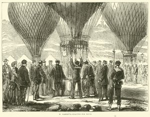 एम गैम्बेटा पर्यटन के लिए शुरू, नवंबर 1870 द्वारा अंग्रेजी स्कूल