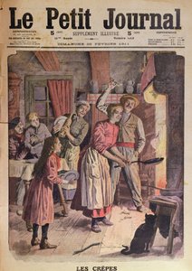 पेनकेक्स बनाना, ले पेटिट जर्नल से चित्रण, 26 फरवरी 1911
