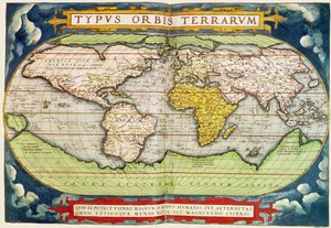 सर फ्रांसिस ड्रेक (c.1540-96) चार्टिंग चार्ट, ग्लोब की परिधि, फ्रांसेस होजेनबर्ग द्वारा उत्कीर्ण