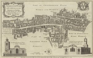 Aldersgate वार्ड का नक्शा, लंदन शहर
