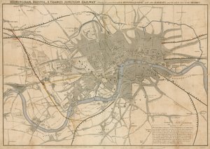 लंदन का नक्शा बर्मिंघम, ब्रिस्टल, टेम्स जंक्शन रेलवे, 1839 दिखा रहा है