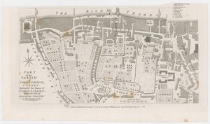 आर विल्किंसन, 1822 द्वारा पेरिस गार्डन की जागीर दिखाते हुए नक्शा