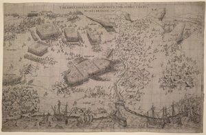 मानचित्र.CC5.a.409 पिंकी की लड़ाई, लगभग 1547-48 (उत्कीर्णन) द्वारा अंग्रेजी स्कूल