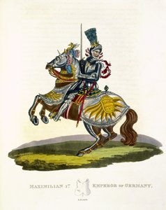 मैक्सिमिलियन I, जर्मनी के राजा और पवित्र रोमन सम्राट (1459-1519) 1498, सैमुअल रश मैरिक, 1824 द्वारा प्राचीन कवच द्वारा अंग्रेजी स्कूल