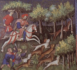 मध्यकालीन अभिजात वर्ग लोमड़ियों का शिकार करते हैं (कागज पर तापमान) द्वारा अंग्रेजी स्कूल