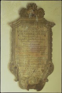 थॉमस ड्यूक को स्मारक, 1750 (चित्रित लकड़ी)