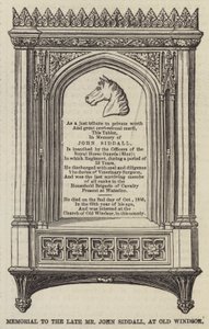 ओल्ड विंडसर में स्वर्गीय श्री जॉन सिडल का स्मारक (उत्कीर्णन) द्वारा अंग्रेजी स्कूल