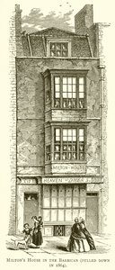 बार्बिकन में मिल्टन हाउस (1864 में खींचा गया) द्वारा English School
