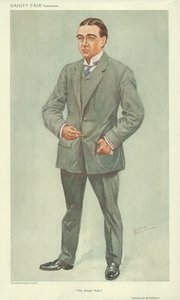 मि। अर्नेस्ट शेकलटन, द साउथ पोल, 6 अक्टूबर 1909, वैनिटी फेयर कार्टून द्वारा अंग्रेजी स्कूल