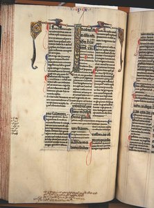 Ms.27, f.84v: न्यू टेस्टामेंट (वेल्लम) की एक चमकदार प्रति से पृष्ठ द्वारा अंग्रेजी स्कूल