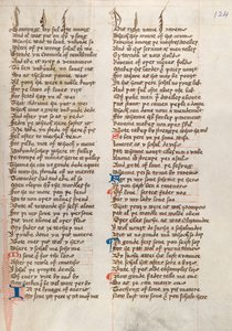 Ms326 f124r, जॉन गोवर द्वारा कन्फेसियो अमैंटिस (वेल्लम पर कलम और स्याही) द्वारा अंग्रेजी स्कूल