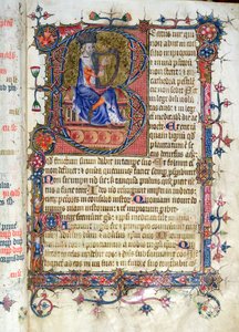 सुश्री २६ फोल्। भजन 1, डेविड ने रमेसि एब्बल Psalter, c.1380 से हार्पिंग की द्वारा अंग्रेजी स्कूल