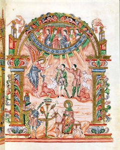 सुश्री 274 (Y-6) fol.33 शेफर्ड और मिस्र में उड़ान, जंबीज के रॉबर्ट के मिसल से c.1016
