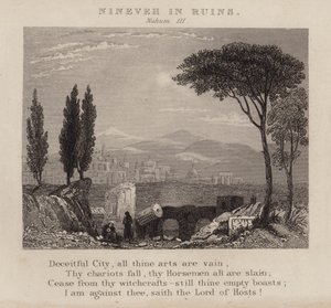 खंडहर में नीनवे, नहूम III (उत्कीर्णन) द्वारा अंग्रेजी स्कूल