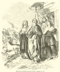 नूह और उसका परिवार आर्क, उत्पत्ति, viii, 16 को छोड़कर द्वारा अंग्रेजी स्कूल