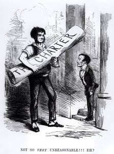 पंच नॉट मैगज़ीन, 1848 (उत्कीर्णन) (bw फोटो) से कार्टून द्वारा अंग्रेजी स्कूल