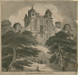 चार्ल्स द्वितीय द्वारा निर्मित ग्रीनविच, लंदन में वेधशाला द्वारा अंग्रेजी स्कूल