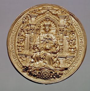 हेनरी VIII (1491-1547) (सोने) की मुहर का उलटा (रिवर्स के लिए 181809 देखें)