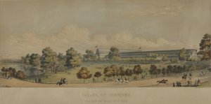 उद्योग का महल; ब्रिज, हाइड पार्क, 1851 से देखें द्वारा अंग्रेजी स्कूल