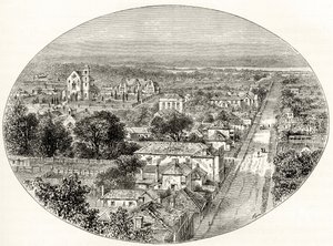पर्थ, वेस्टर्न ऑस्ट्रेलिया, c.1880, हॉवर्ड विलोबी द्वारा &39;ऑस्ट्रेलियन पिक्चर्स&39; से, धार्मिक ट्रैक्ट सोसायटी, लंदन, 1886 द्वारा प्रकाशित द्वारा अंग्रेजी स्कूल