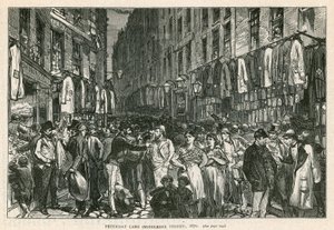 पेटीकोट लेन (मिडलसेक्स स्ट्रीट), लंदन, 1870 द्वारा अंग्रेजी स्कूल