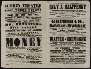 Playbill सरे थिएटर द्वारा जारी किया द्वारा अंग्रेजी स्कूल