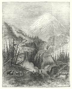 Popocatapetl, धूम्रपान पर्वत (उत्कीर्णन) द्वारा अंग्रेजी स्कूल