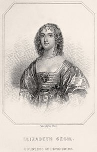 एलिजाबेथ सेसिल का चित्रण, काउंटेस ऑफ़ डेवन्सशायर, 1835 द्वारा अंग्रेजी स्कूल