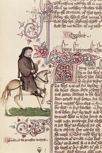 जियोफ्रे चौसर का पोर्ट्रेट (c.1342-1400) जियोफ्रे चौसर द्वारा कैंटरबरी टेल्स से मुखर (c.1342-1400) द्वारा अंग्रेजी स्कूल