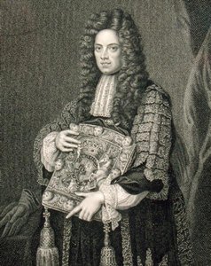जॉन सोमरस का पोर्ट्रेट (1651-1716), ईवेशम के बैरन, 'लॉज के ब्रिटिश पोर्ट्रेट्स' से द्वारा अंग्रेजी स्कूल