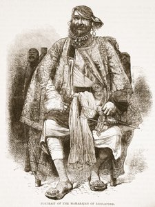 ध्रुपोल के महाराजा का चित्रण, इंग्लैंड के कैसल्स इलस्ट्रेटेड हिस्ट्री से चित्रण द्वारा अंग्रेजी स्कूल