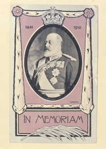 एडवर्ड सप्तम की मृत्यु की स्मृति में पोस्टकार्ड, c.1910 द्वारा अंग्रेजी स्कूल