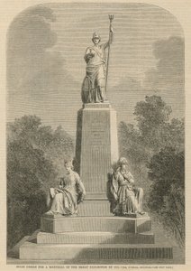 1851 के महान प्रदर्शनी के एक स्मारक के लिए पुरस्कार डिजाइन द्वारा अंग्रेजी स्कूल