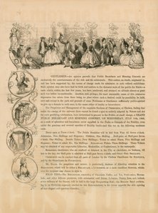 15 जुलाई 1846 को एक ग्रैंड पब्लिक ब्रेकफास्ट और मॉर्निंग कॉन्सर्ट के लिए प्रचार पत्रक द्वारा अंग्रेजी स्कूल