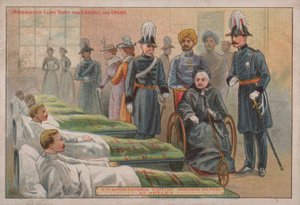 महारानी विक्टोरिया ने 1898 के हैम्पशायर के नेटली अस्पताल में घायल ब्रिटिश सैनिकों का दौरा किया द्वारा अंग्रेजी स्कूल