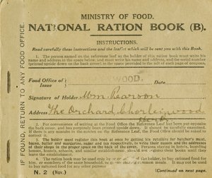 विलियम पीयरसन, चोर्लीवुड, हर्टफोर्डशायर, 1919 (प्रिंट) के लिए राशन बुक द्वारा अंग्रेजी स्कूल