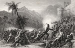 1858 में प्रकाशित &39;द हिस्ट्री ऑफ द इंडियन म्यूटिनी&39; से दिल्ली से पहले एक छंटनी द्वारा अंग्रेजी स्कूल
