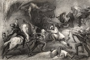 1858 में प्रकाशित &39;द हिस्ट्री ऑफ द इंडियन म्यूटिनी&39; से दिल्ली की एक छंटनी का प्रतिकार द्वारा अंग्रेजी स्कूल