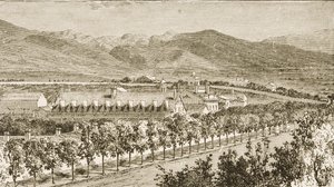 ब्रिघम यंग का निवास (1801-77) मॉरमन चर्च के दूसरे अध्यक्ष, साल्ट लेक सिटी, उटाह, &39;अमेरिकन पिक्चर्स&39; से, द धार्मिक ट्रैक्ट सोसाइटी द्वारा प्रकाशित, 1876 द्वारा अंग्रेजी स्कूल