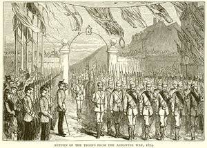 अशांति युद्ध, 1874 से सैनिकों की वापसी द्वारा अंग्रेजी स्कूल