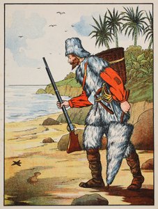 रॉबिन्सन Crusoe, रॉबिन्सन Crusoe की कहानी से चित्रण: Defoes भाषा, पब के बाद बच्चों के लिए एक अनुकूलन। ग्रिफ़िथ फ़रान ब्राउन एंड कंपनी लिमिटेड, लंदन द्वारा द्वारा अंग्रेजी स्कूल