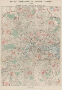 लंदन ट्रैफ़िक का रॉयल कमीशन, 1904; प्रधान कारखाने और महानगर क्षेत्र में काम करता है